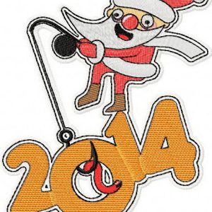 Santa fishing embroidery design