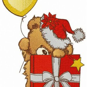 Santa gave present embroidery design