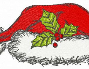Santa hat embroidery design