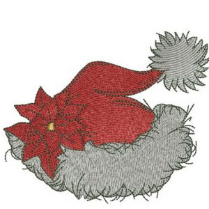 Santa hat with flower embroidery design