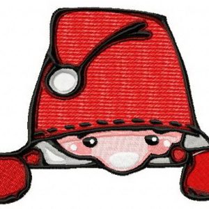 Santa hiding embroidery design