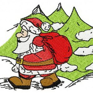 Santa in the forest embroidery design
