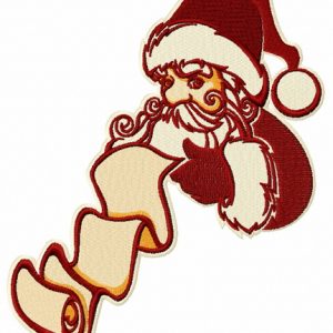 Santa with list of good children 2 embroidery design