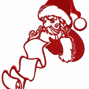 Santa with list of good children 3 embroidery design
