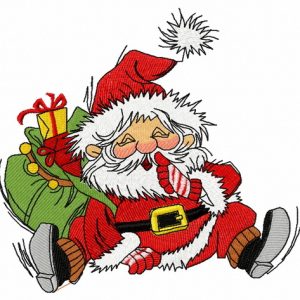 Santa near chimney 2 embroidery design