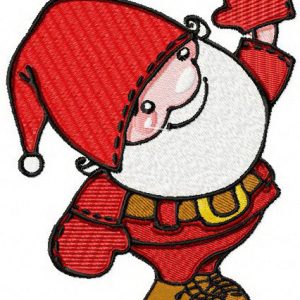 Santa waving hand embroidery design