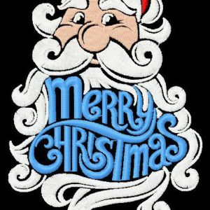 Santa wishes you Merry X-mas embroidery design