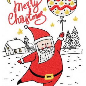 Santa with balloon 2 embroidery design