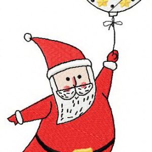 Santa with balloon 3 embroidery design