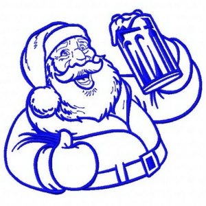 Santa with beer 3 embroidery design