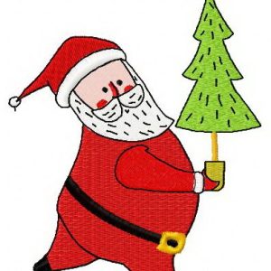 Santa with fir-tree 3 embroidery design