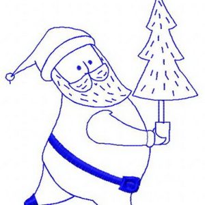Santa with fir-tree 4 embroidery design