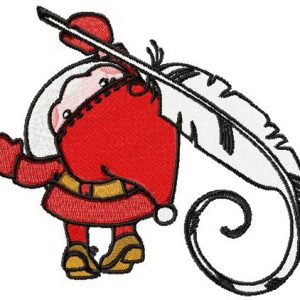 Santa writing embroidery design