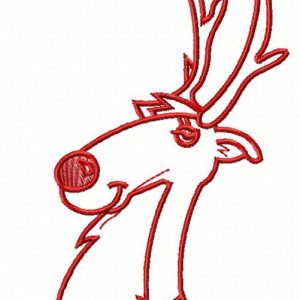 Santa's deer with bell embroidery design