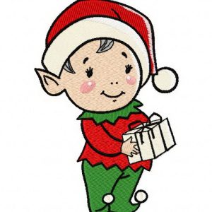 Santa's elf embroidery design