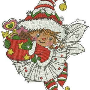 Santa's fairy embroidery design