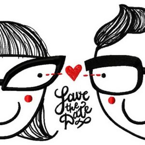 Save the date embroidery design