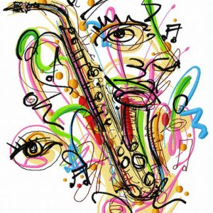 Saxophone embroidery design