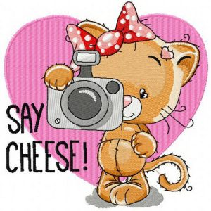 Say cheese embroidery design