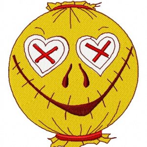 Scarecrow in love embroidery design