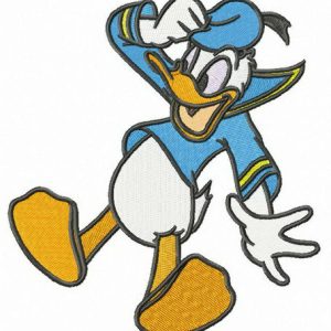 Scared Donald embroidery design