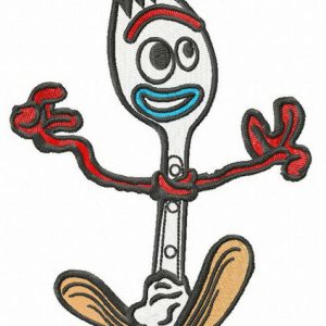Scared Forky embroidery design