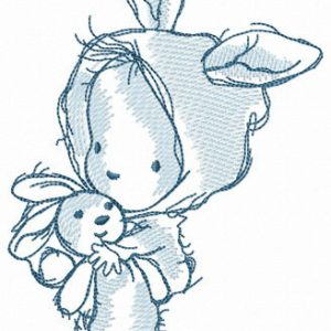 Scared kid embroidery design