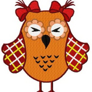 Scared owl embroidery design