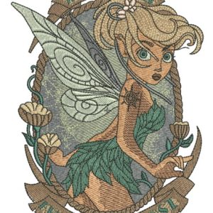 Scared Tinkerbell embroidery design