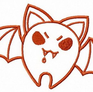 Scary bat attacks embroidery design