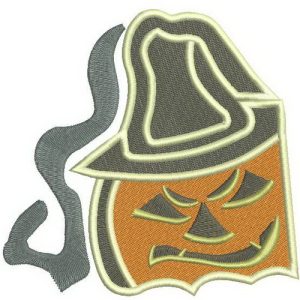 Scary pumpkin 4 embroidery design