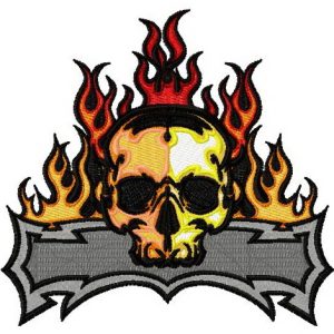 Scary scull  embroidery design
