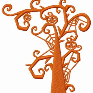 Scary tree embroidery design