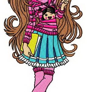 Schoolgirl embroidery design