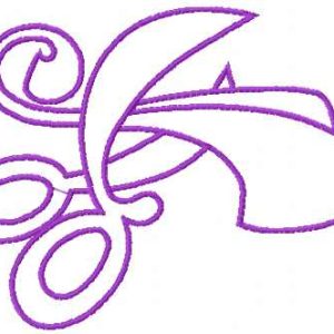 Violet scissors embroidery design