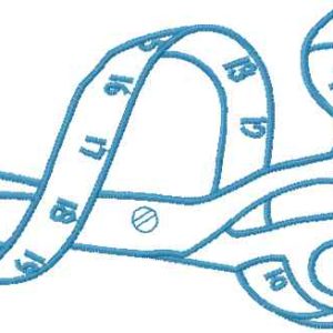 Scissors and measure embroidery design