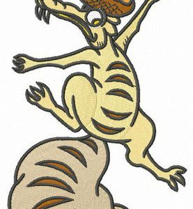 Scrat climbing with acorn embroidery design
