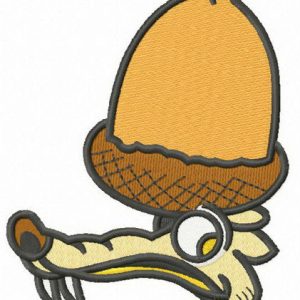 Scrat with acorn embroidery design