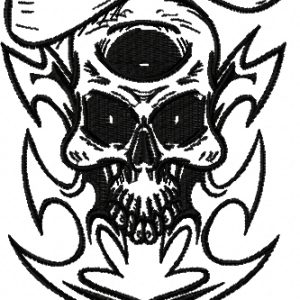 Pirate scull embroidery design