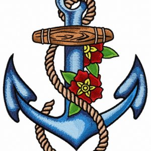 Sea anchor embroidery design