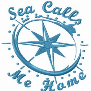 Sea calls me home embroidery design