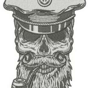 Sea dog's skull embroidery design