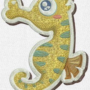 Sea horse embroidery design