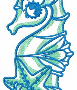 Sea horse and star 2 embroidery design