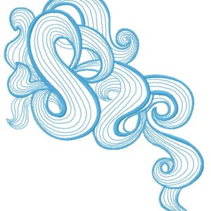Sea waves embroidery design