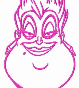 Sea witch Ursula embroidery design
