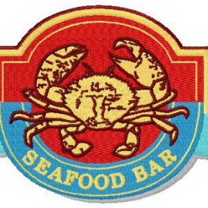Seafood bar embroidery design