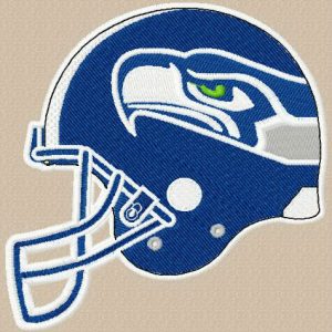 Seahawks helmet embroidery design