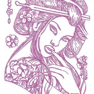 Seductive Japanese embroidery design