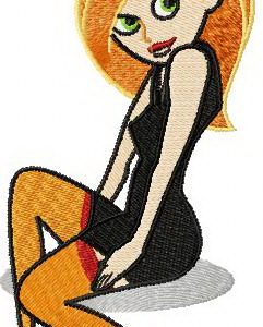 Seductive Kim Possible embroidery design